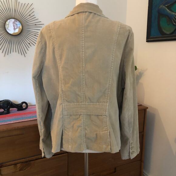 Vintage Y2K Tan Corduroy Blazer Jacket 98% Cotton Soft Tailored Fit 2000s - Picture 6 of 10
